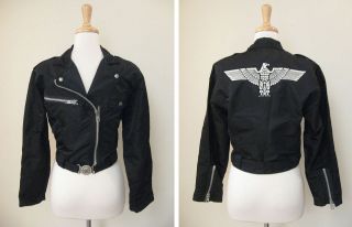   Boy London Jacket Huge Bird Logo Zippers Silver Belt Buckle Medium