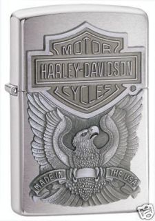 Zippo Harley Davidson Logo Emblem Chrome Lighter,Low Ship, 200HD 
