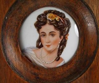 Antique French Porcelain Plaque LIMOGES Portrait Of Woman France