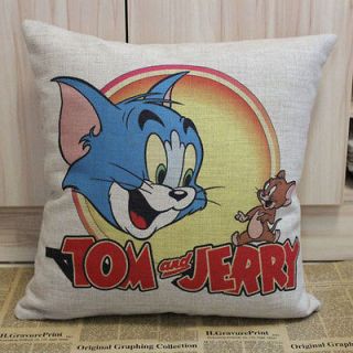 45*45cm Tom and Jerry Cute Cartoon Cushion covers Linen Cotton High 