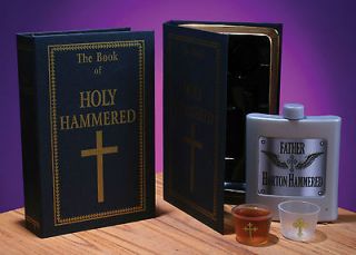holy hammered book bottle booze dispenser flask drink adult gag 2 shot 
