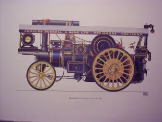 Steam Traction engine showmans Burrell Ex Mayor print by Geoffery 