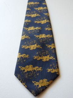 Walker & Florio N.Y. Navy & Yellow Horse Print Tie