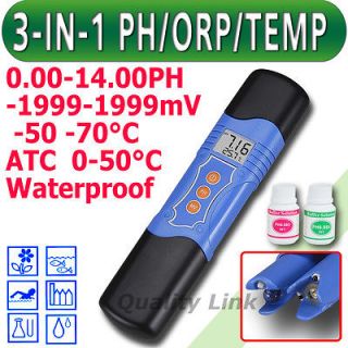 in 1 Waterproof pH / ORP / Temperature Meter Water Tester Oxidation 