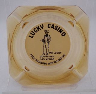 Amber Yellow Lucky Casino Mr. Lucky Las Vegas Ashtray