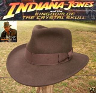 NEW Indiana Jones Harrison Ford MOVIE Fedora CRUSHABLE RAIN PROOF Wool 