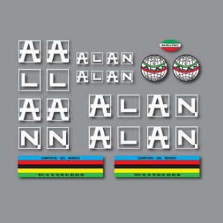 Alan Bicycle Decals Transfers Stickers   Black   Set 2