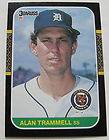   RECOLLECTION 1987 LEAF 230 ALAN TRAMMELL SIGNED AUTOGRAPH 21 89