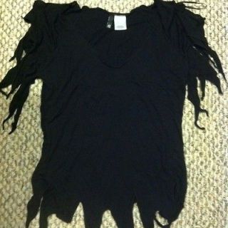 Nwot Black H&M V Neck Shirt Halloween Goth