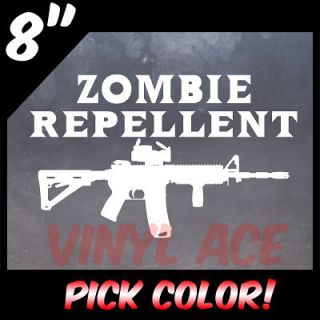 Zombie repellent AR15 decal sticker