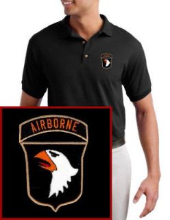 101st Airborne Screaming Eagle EMBROIDED Polo Shirt NEW
