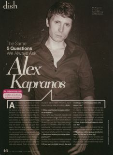 Alex Kapranos, Franz Ferdinand JANE feature, clipping