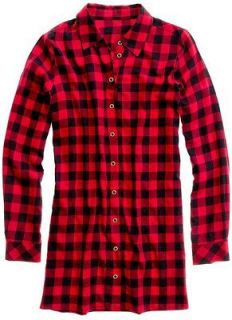 brand new Madewell lumbercheck tunic shirt, color Red Buffalo retail $ 