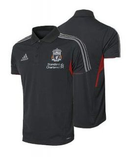 New official LIVERPOOL FC Adidas climalite dark grey Polo shirt/T 