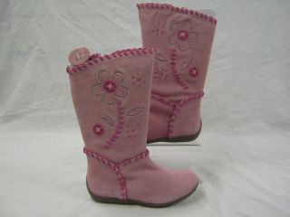 Girls Walkright pink suede knee high boots TAMARA