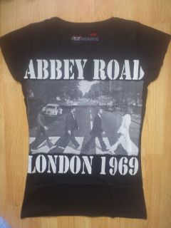 The Beatles Abbey Road Women T shirt John Lennon London 1969 Black 
