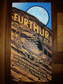 Furthur Red Rocks 2012 poster 9/22 Saturday SIGNED AP Grateful Dead 
