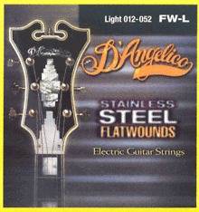 Angelico Jazz Stainless Steel Flatwound Light Guitar Strings FW L 