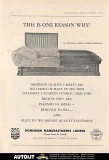 1970 Dominion Casket Ad Wilbert Burial Vault