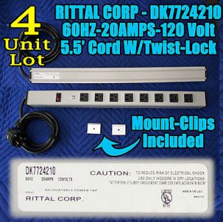 Rittal Corp 8 Outlet Power Strip 20 AMP Twist Lock 5.5 Cord With Mt 