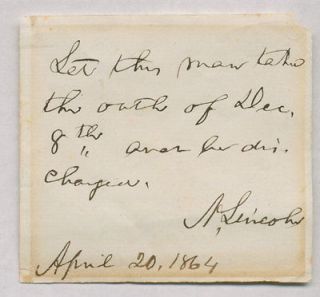 PRESIDENT ABRAHAM LINCOLN PSA DNA AUTOGRAPHED SIGNED HANDWRITTEN NOTE