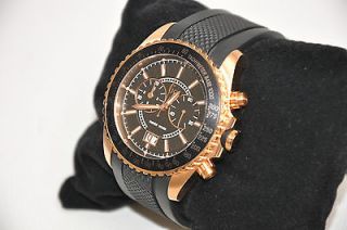 NWT $575+ Mens GC GUESS COLLECTION Watch Chronograph Black Rose Gold 