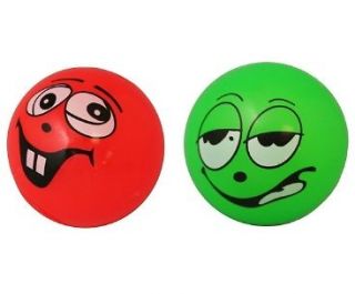 Flashing Light Smiley Face Rubber Bouncy Ball Kids Party Bag Toy