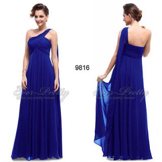 BNWT One Shoulder Padded Ruffles Blue Quinceanera Damas Gown 09816 US 