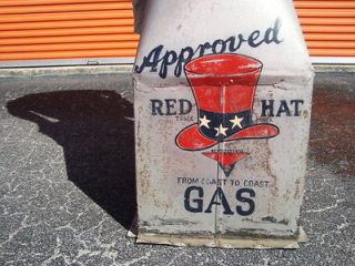 1930 Red Hat Gas Service Station Sign Old Vintage Antique Weathervane 