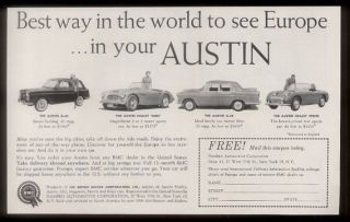 1960 Austin Healey 3000 Sprite A 40 A 55 4 car photo print ad