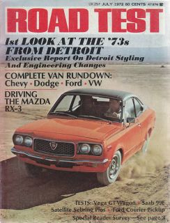 Road Test, Jul 1972, Vans, RX 3, Sebring Plus, Vega GT