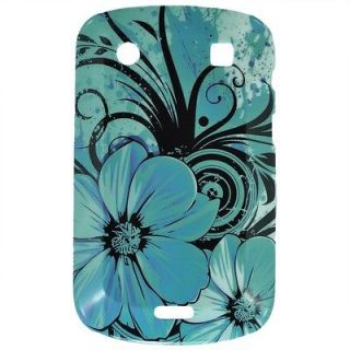   Bold 9900 designer print Aqua Blue hard cell phone cover case