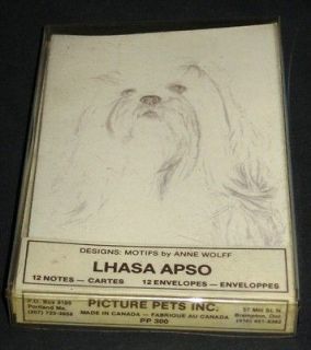   Apso Dog Picture Pets 12 Vintage Blank Note Cards Envelopes Anne Wolff