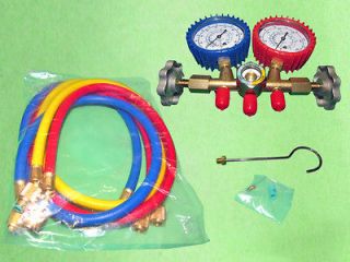 Charging Manifold Gauge Hoses 36 R12 R22 R134A + Sight Glass 2500 PSI 