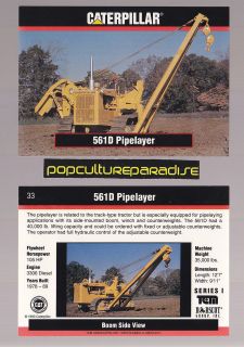 1978 1989 561D PIPELAYER 1993 Caterpillar Earth Movers CARD
