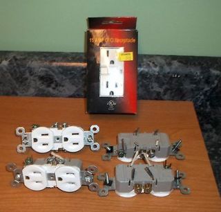 LOT OF (4 )outlet RECEPTACLES, white, + 1 (one) 15AMP GFI GFCI 