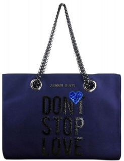 Armani Jeans Ladies Dont Stop Love Blue Shopper Bag