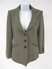 ARMANI COLLEZIONI Brown Wool Long Sleeve Button Up Lined Blazer Jacket 