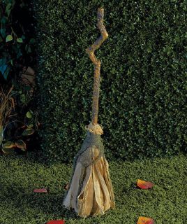 New Witchs Animated Broom Halloween Decor Vibrating Motion Screeching 