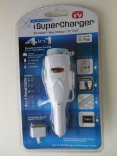   iPod Portable 4 Way Charger Car AC USB 9 Volt NEW As Seen On TV