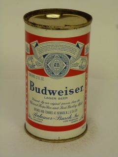 1958 Budweiser Beer flat top Can Newark 4 City A1+ Tavern Trove