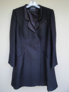 Giorgio Armani Prive Couture Size 48 14 Black Silk & Satin Dress 