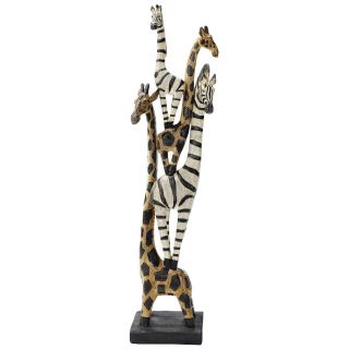 19.5 Animals of Africa Zebra and Giraffe Menagerie Exotic Stacked 