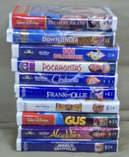 10 dif WALT DISNEY Video White Clamshell Cases VHS Tapes GUS Air 101 