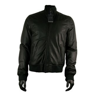armani jeans leather jacket in Coats & Jackets