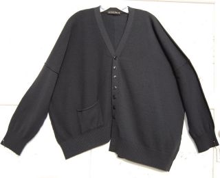   Shirin Guild DARK NAVY 100% Merino Asymmetric Hem Cardigan Sweater O/S