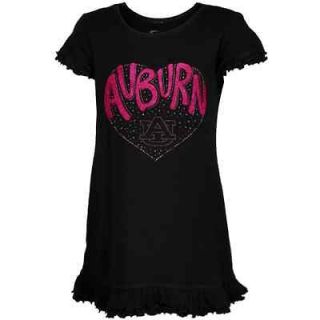 Auburn Tigers Preschool Girls Black Glitter Heart Logo Dress
