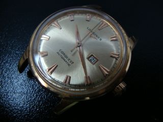 Vintage LONGINES CONQUEST Solid 18k Gold men´s wristwatch 