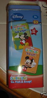 MICKEY MOUSE CLUBHOUSE GO FISH & SNAP CARD GAMES in tin