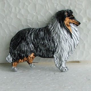 Dog Breed Jewellery Collie Rough Blue Merle Brooch